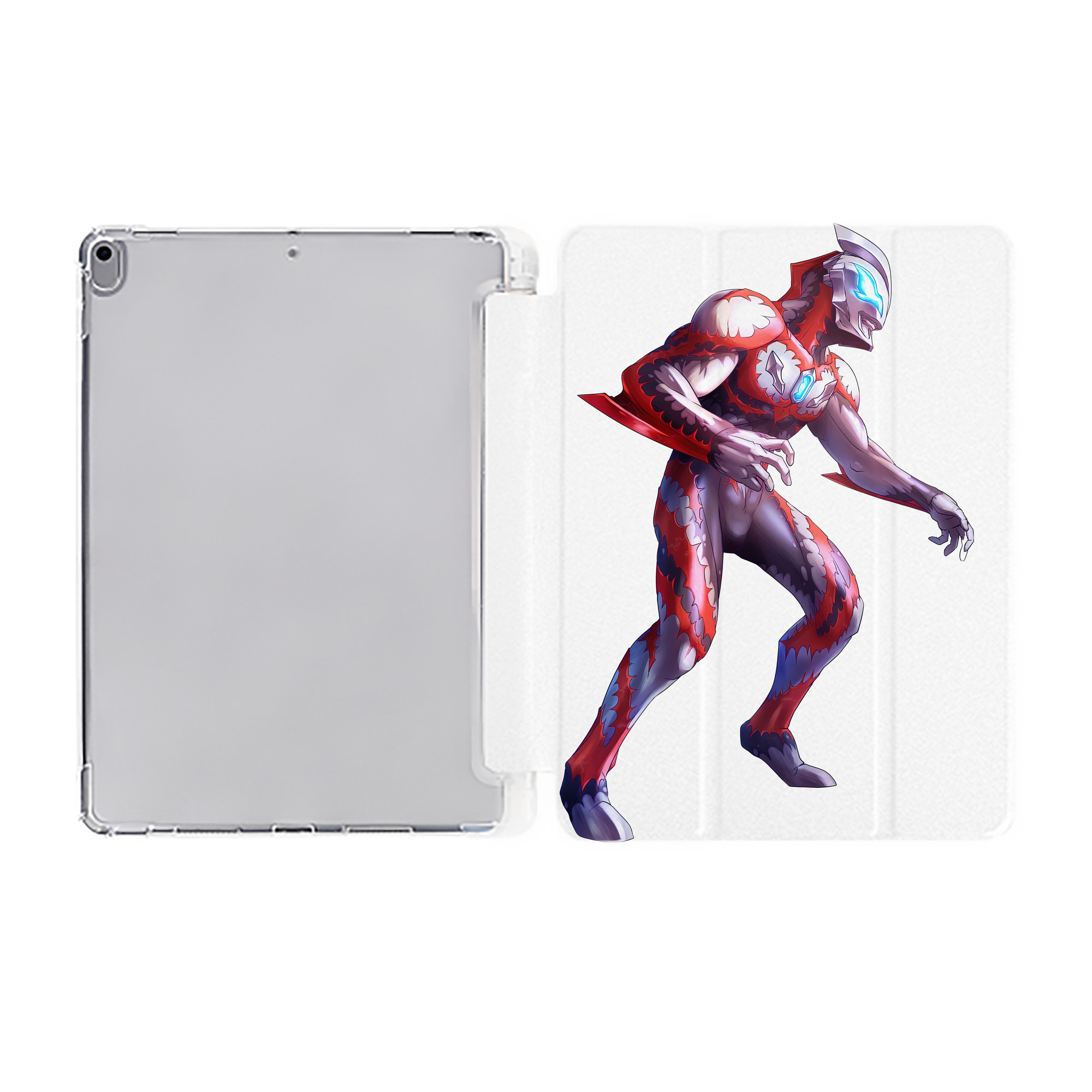 （画像用） ウルトラマン Ultraman IPad ケース ペン収納付き 三つ折りスタンド PUレザー×シリコン 対応機種9.5/10.5/10.9インチ